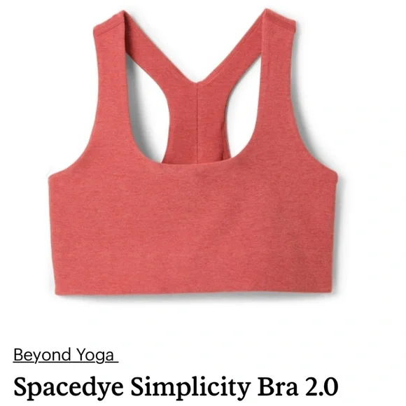 💫Beyond Yoga Women’s Spacedye Simplicity Bra 2.0, NWT, XS, Faded Rose Heather - Picture 2 of 15